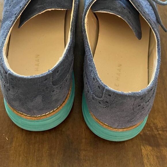 Cole Hann Lunargrand suede blue loafers size 7B - Picture 7 of 9
